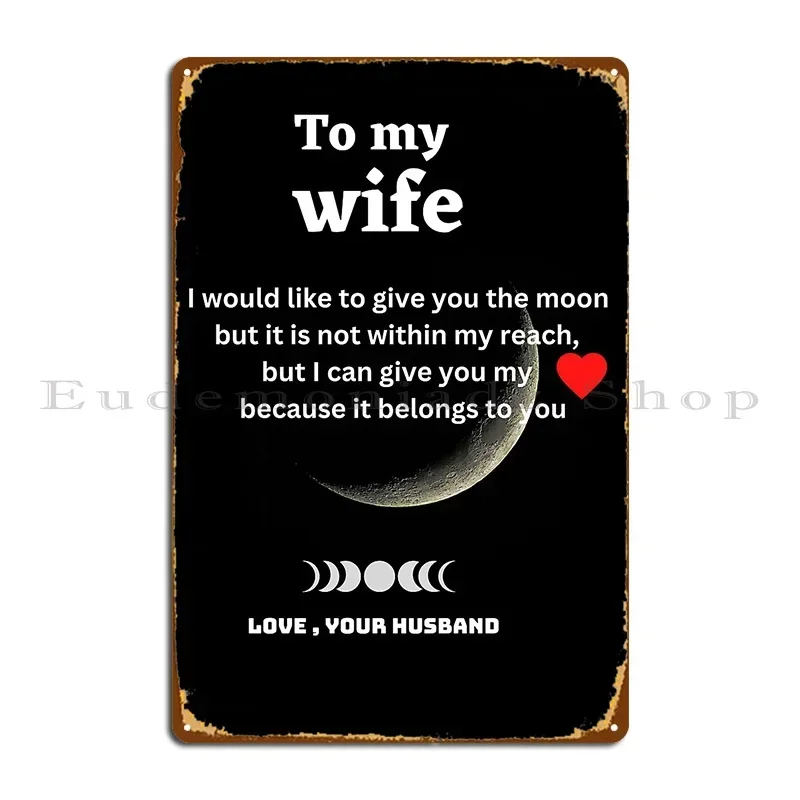 Cadeaux de la Saint-Valentin pour ma femme, cadeau pour femme de la part de son mari, panneau métallique décoratif pour mariage, décoration murale pour garage, salon