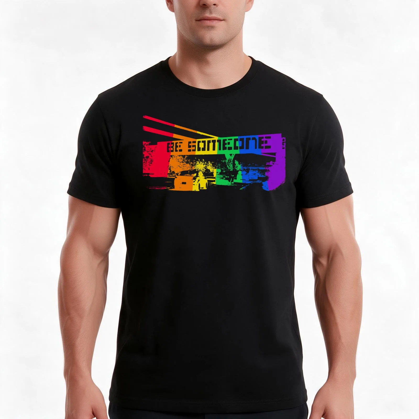 Be Someone - Houston, Rainbow Men T Shirt cotton t shirt man