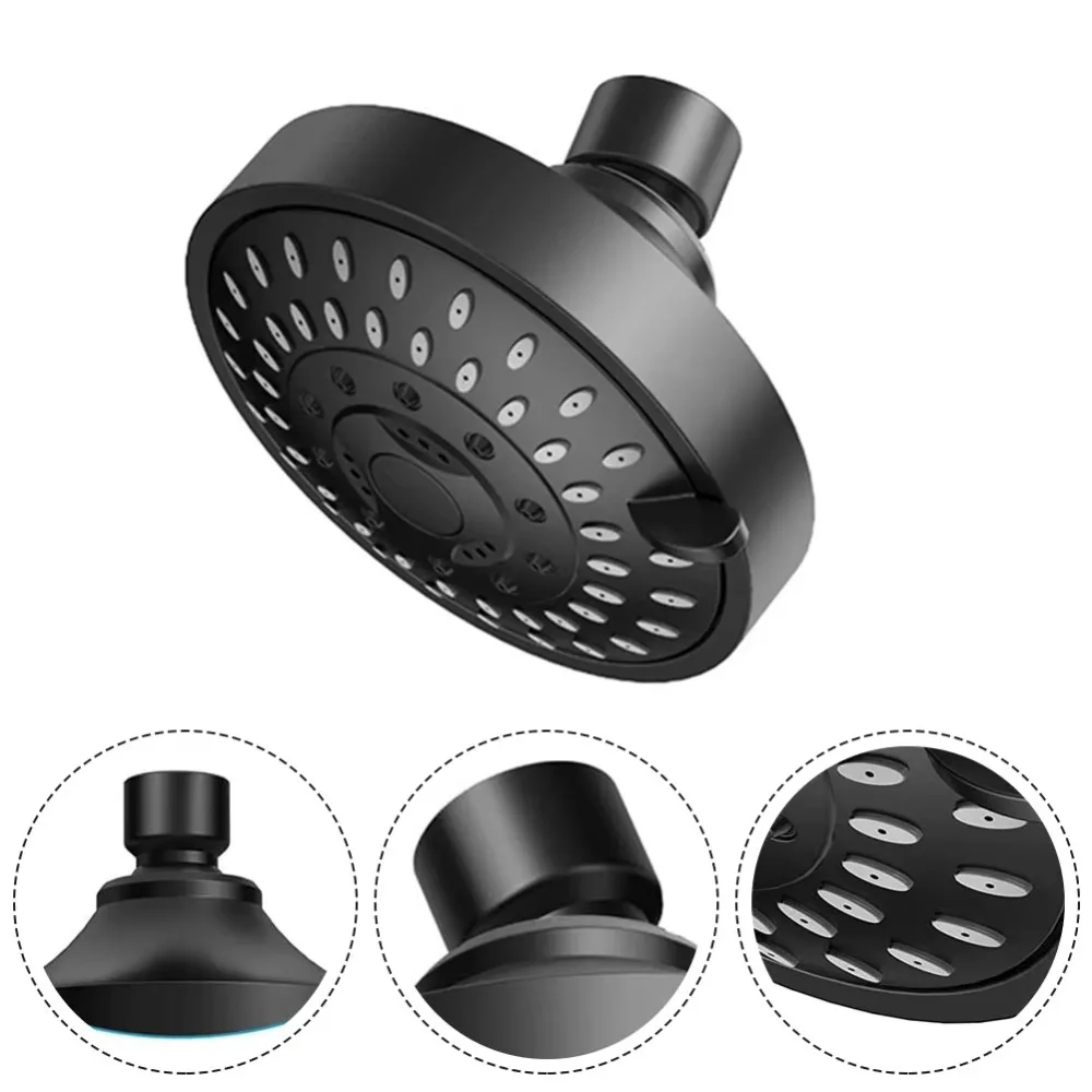 

4 Inch High Pressure ShowerHead Water-Saving Rainfall Mode Fixed Shower Head 5 Modes Adjustable Overhead Showerhead