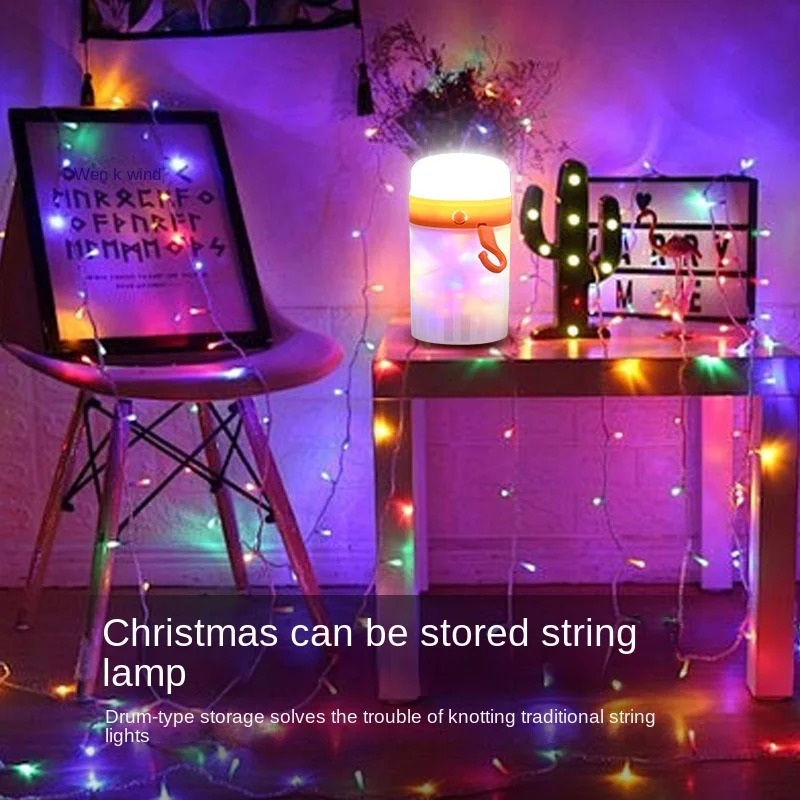 Nightlight Atmosphere Light Decorative String Light Colorful Light with Charging Camping Light Portable Tent Light