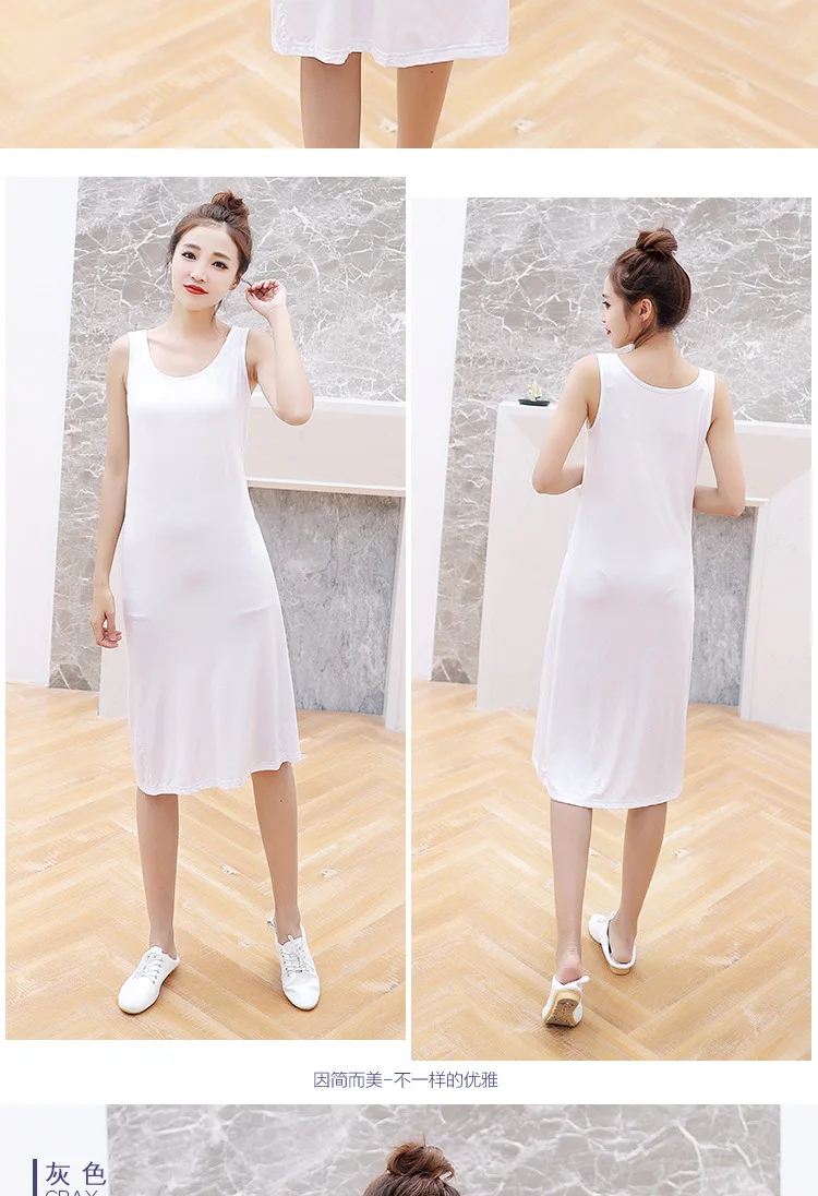 1 40 Momme Modal Sommer-Midikleid für Damen Ärmelloses Locker Sitzendes Tanktop-Kleid Lässiges Layering-Slip-Kleid – Detail 22