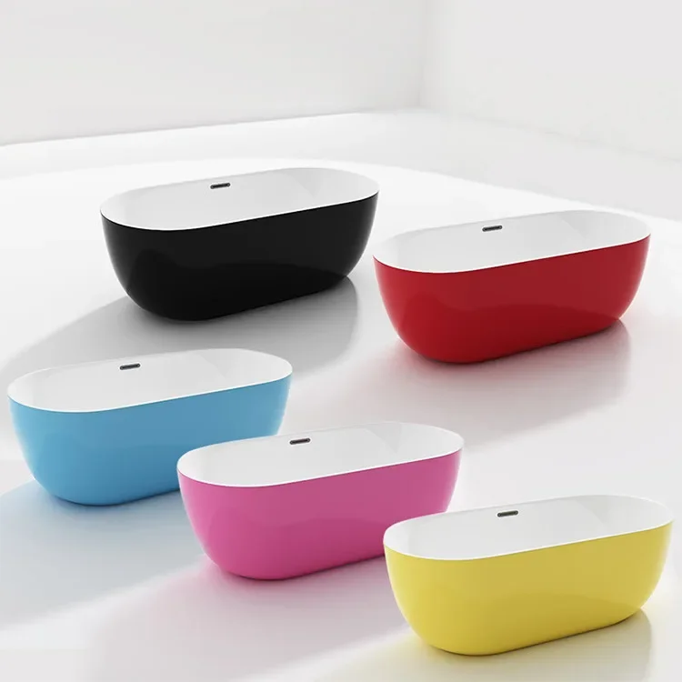 Theme color bathtub, bed and breakfast acrylic independent bathtub, oval bath tank, bathtub color can be determined