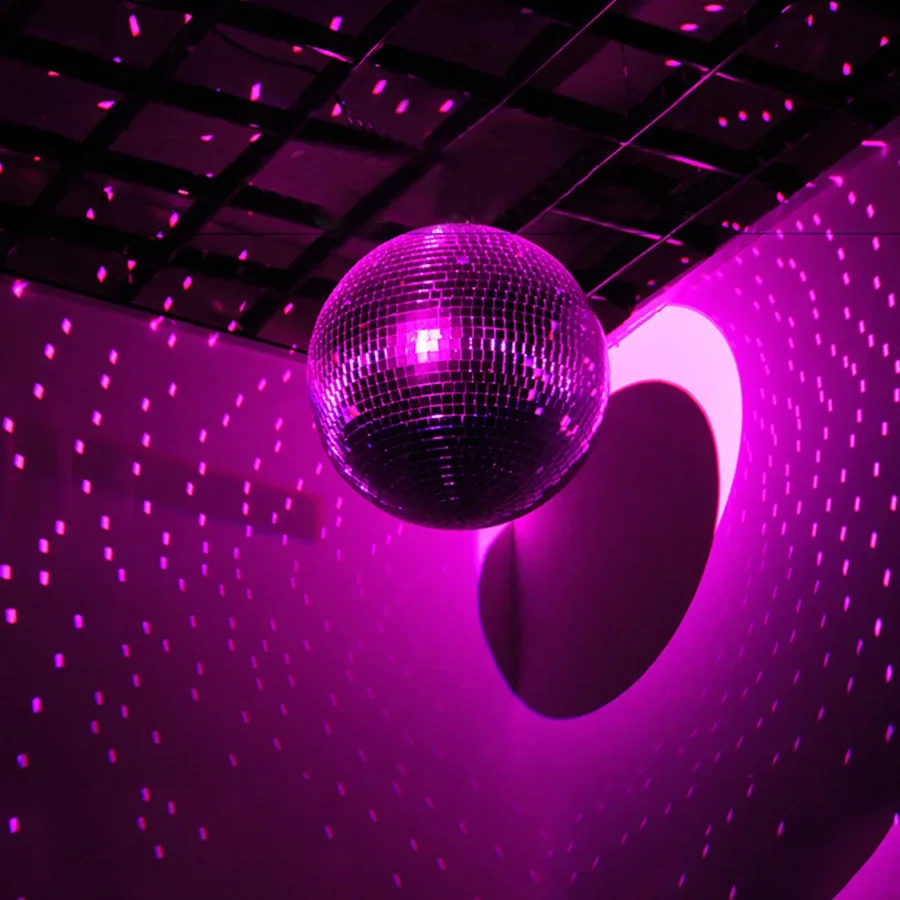 Hanging Mirror Disco Ball Reflective Stage Light Pink Ball 10/12/15/20CM Indoor Decoration for KTV,Bar,Resturant