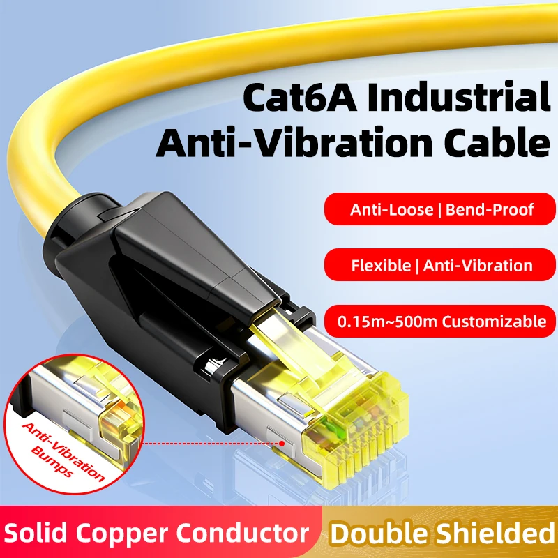 BYXGD CAT6A S/FTP Industrial Ethernet Cable 26AWG Double Shielded High Flexible -40~+105° for PLC Servo Robot Factory Automation