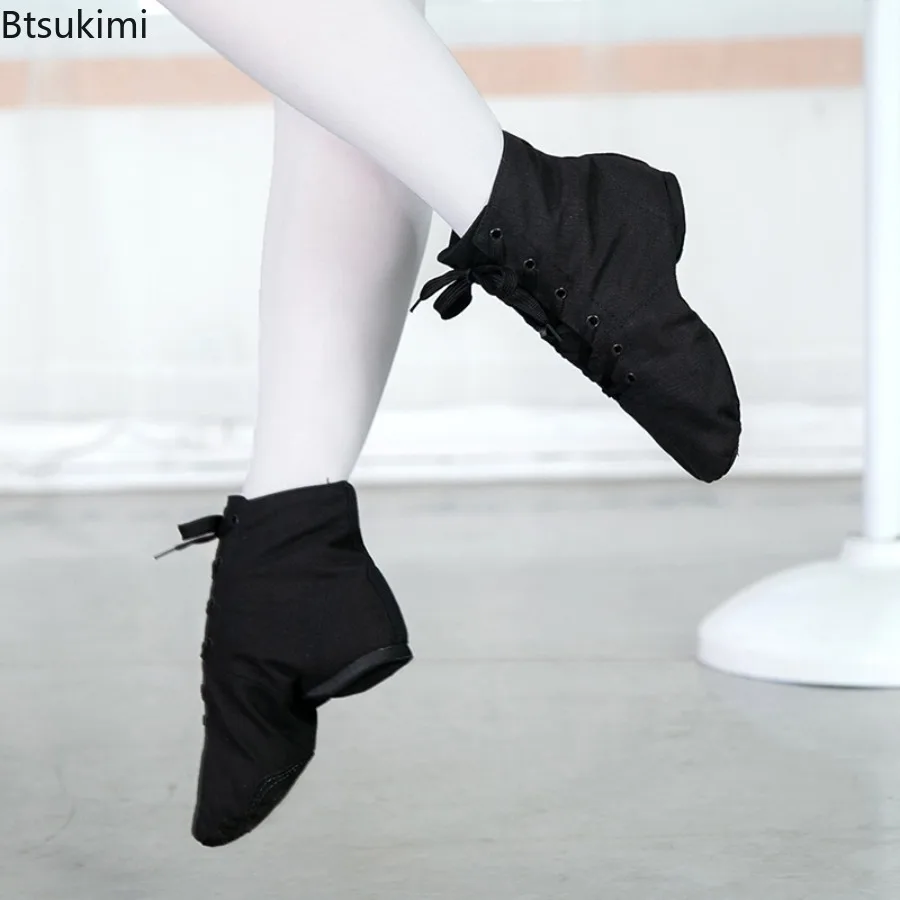 

New High-top Adult Children's Ballet Shoes Canvas Jazz Boots Soft-soled Dance Shoes New Exercise Women's Modern Dance Hot Sale
