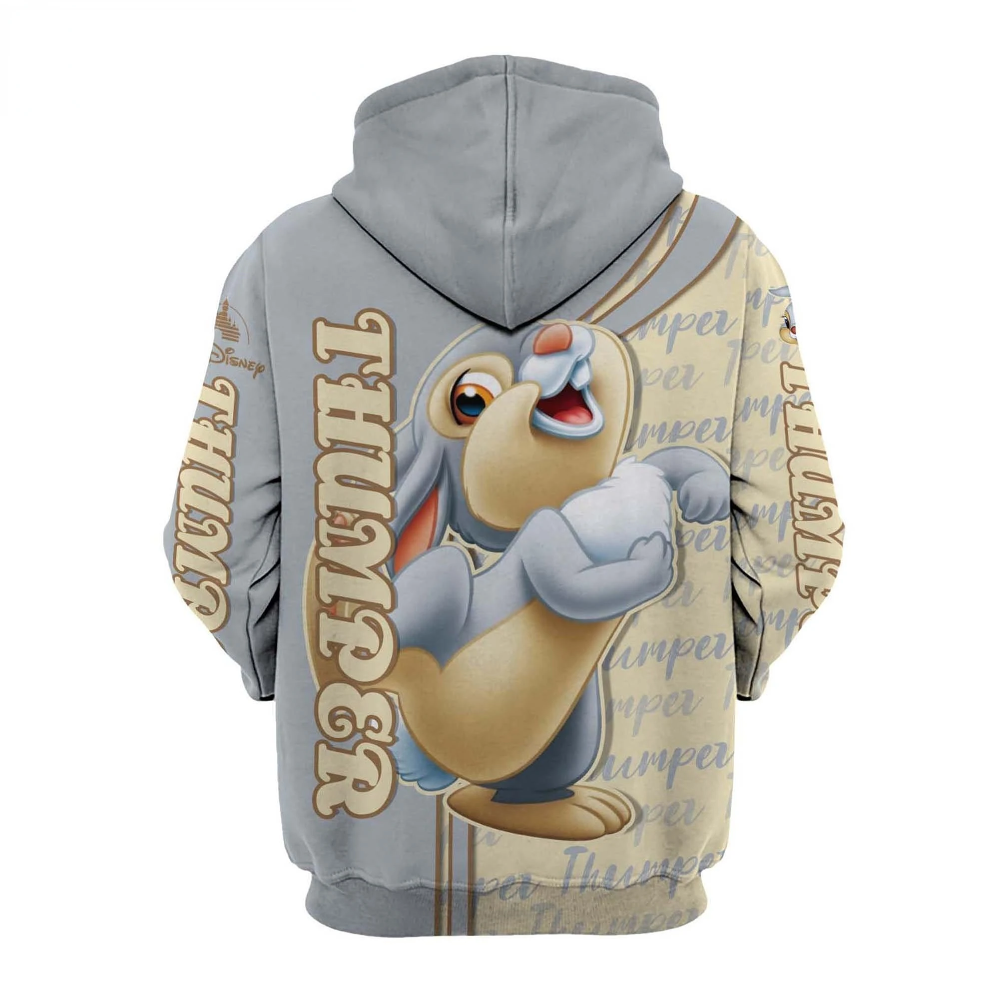 Thumper Rabbit Bambi Disney Cartoon Graphic 3D Hoodie Zip Hoodie