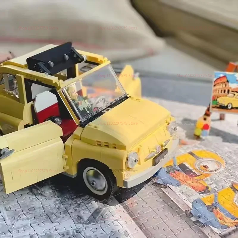 New 900+PCS 500 Building Blocks Set Classic Yellow Car Model Creative DIY Vehicle Construction Toys Gift For Kids Boys And Girls