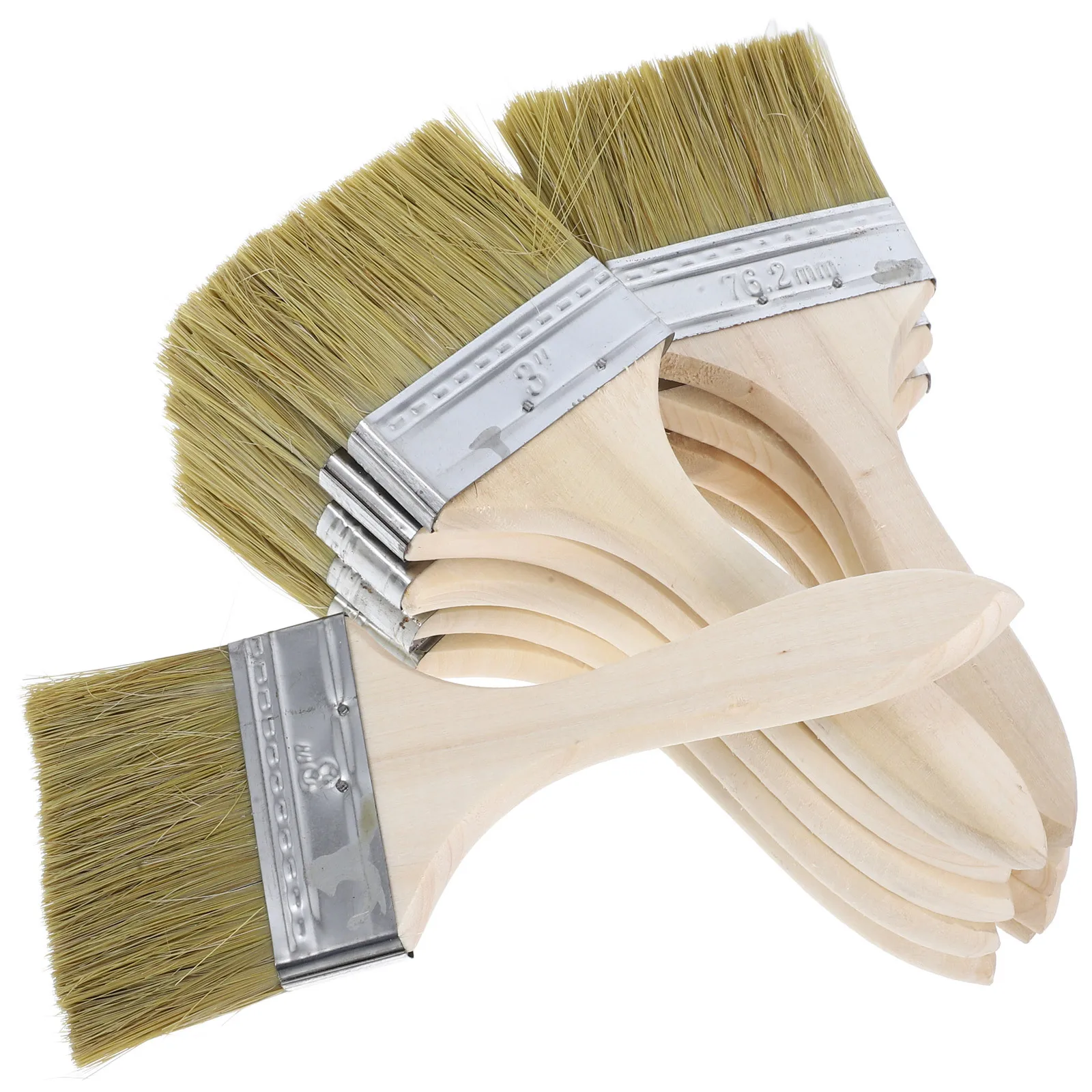 

10pcs Paint Brush Set For Watercolor Acrylic Oil Painting Wall Art Hand Painting Brush Kit Student Supplies Flat Tips Pigment