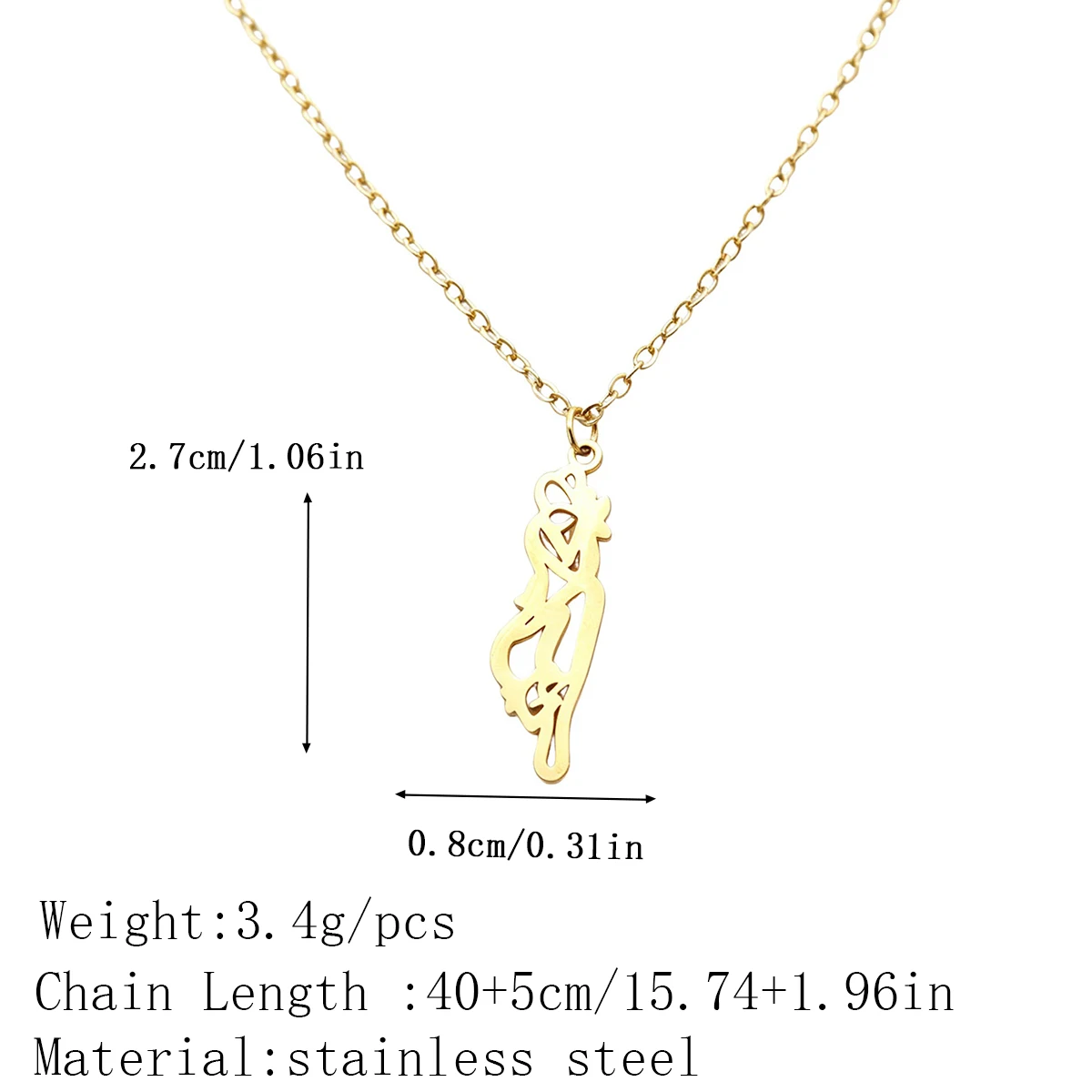 Kinitial Stainless Steel Abstract Female Body Silhouette Pendant Necklace Minimalist Art Charm Jewelry For Women