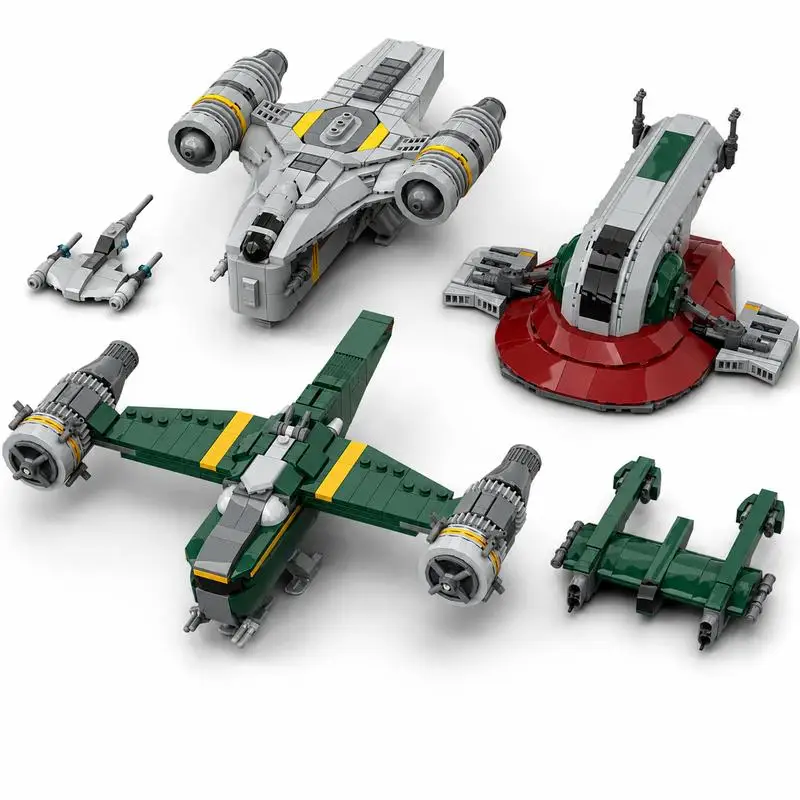 NEW 1236PC Hunter Starship Fleet Custom Building Blocks DIY MOC Assembly Display Model Birthday Gift For Space Hobby Collectors