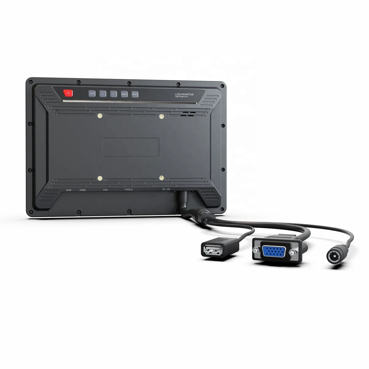 Lilliput IP65 Frame FA1019 Alto brilho 10 polegadas 1500nits Tela de toque industrial capacitiva VGA Monitor