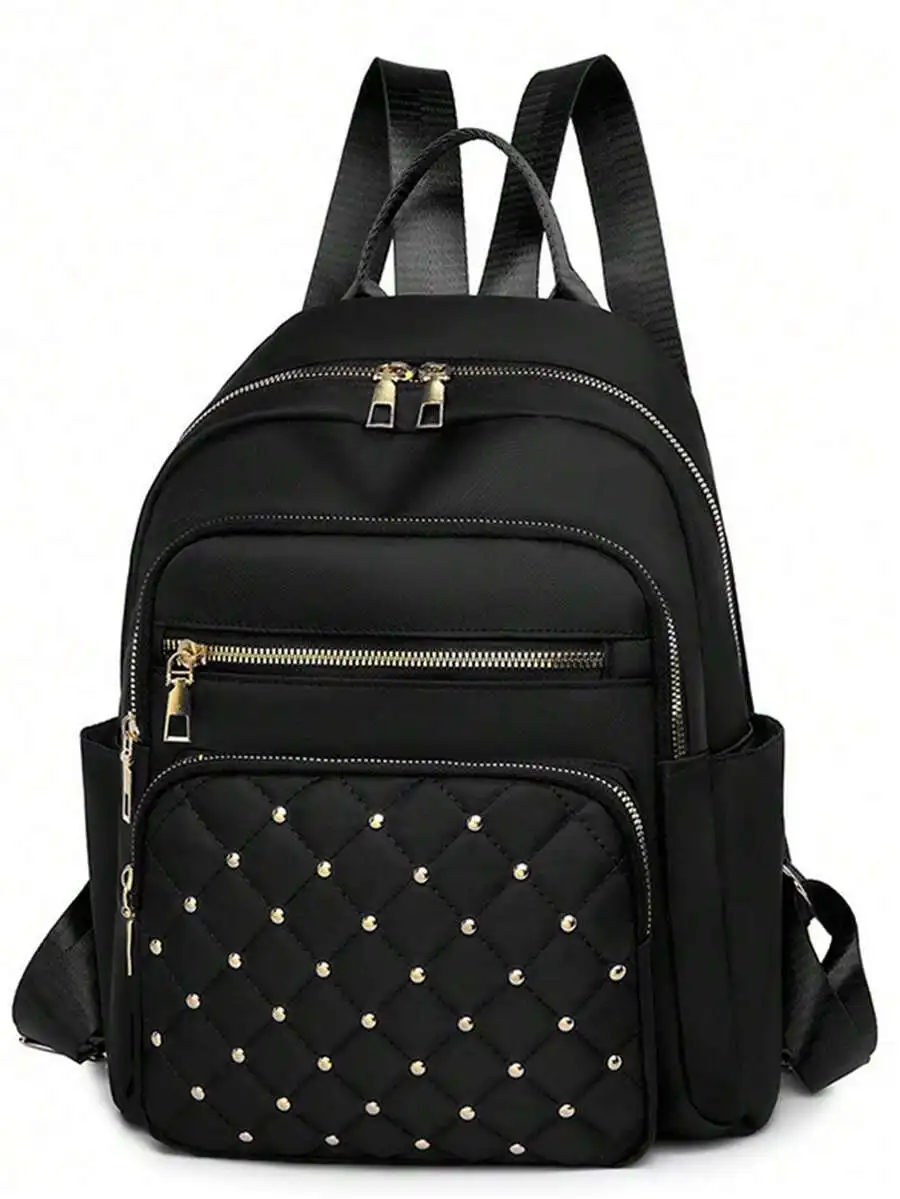 Women's New Rhombus Large Capacity Travel Casual Oxford Backpack,Suitable For School,Study And Various Occasions,Waterproof,Ligh