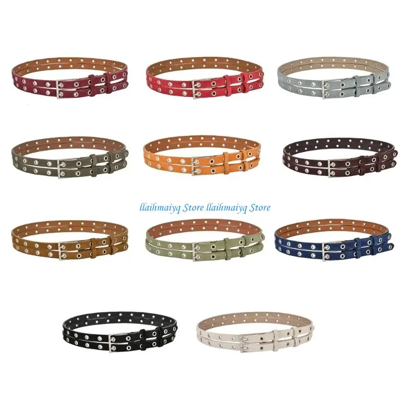 573B Refined Retro Leather Belt Waist Cincher Band With Alloyed Pin Clasp 105cm Length For Lady Women