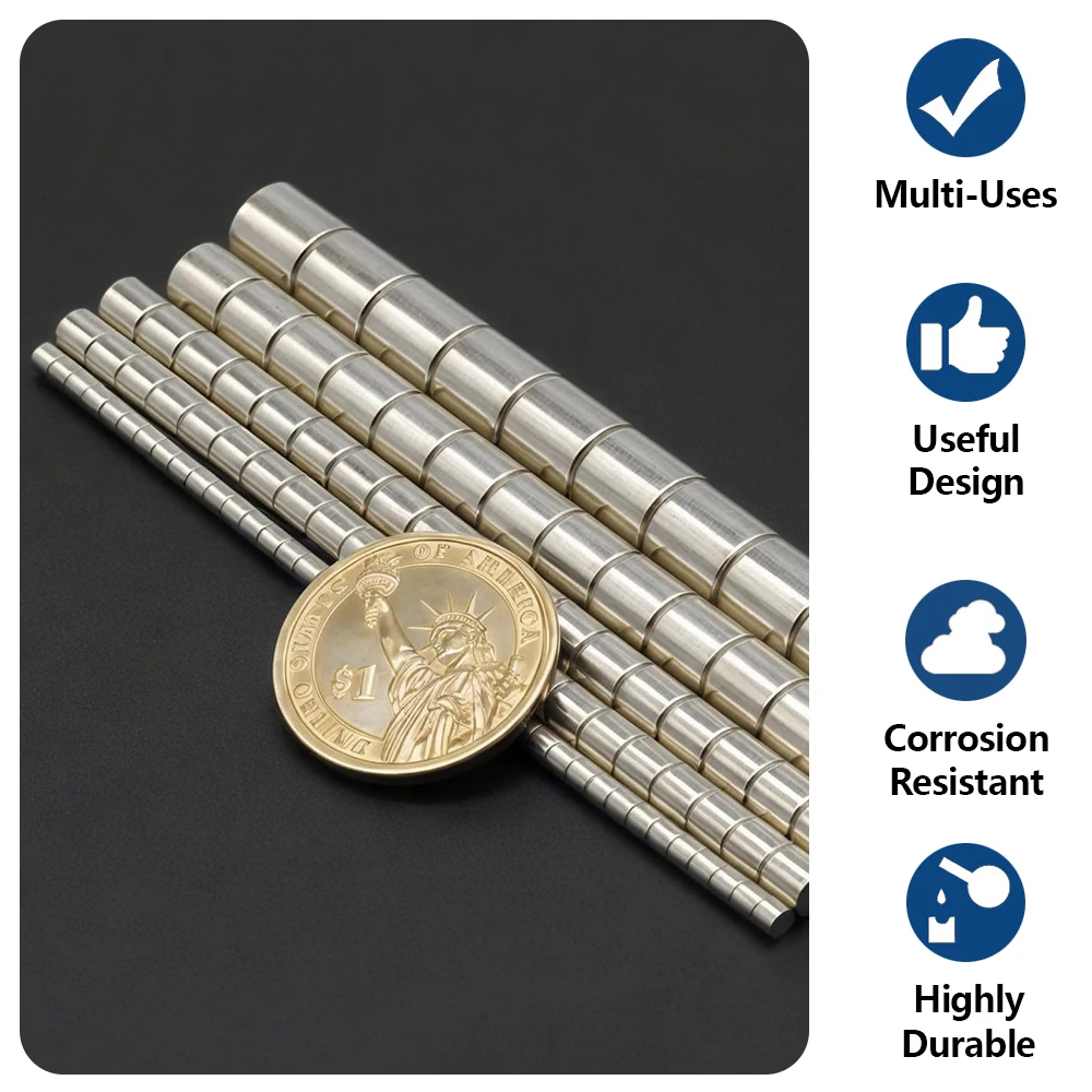 Super Powerful Neodymium Magnet Round N35 Strong Permanent Magnetic imanes Small NdFeB Refrigerator magnets High Performance