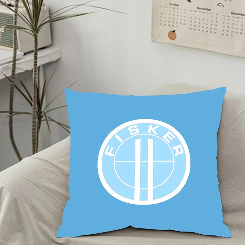 

Основание для almohada con logotipo de coche, cubierta cuadrada con logotipo de Fiskers, decoración del hogar