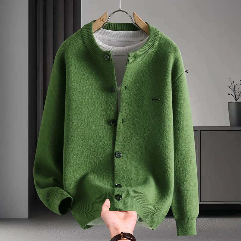 

Men's Knitted Cardigan Sweater Casual round Ne Long Sve ey High-End Feeling Autumn Winter Lazy Sle Top Ciwalk
