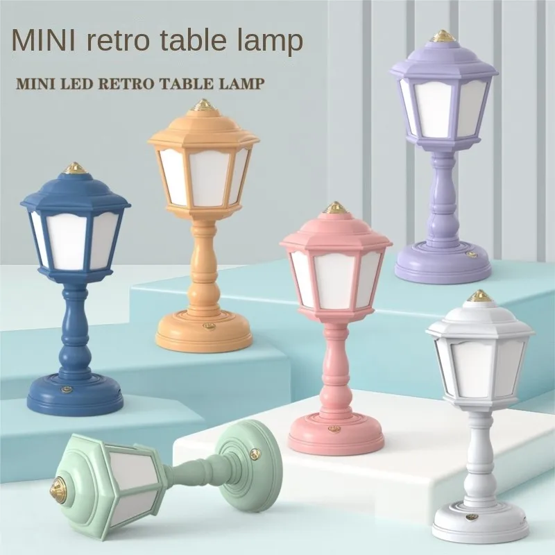 IHOME New Led Retro Table Lamp Can Touch USB Charging Creative Night Light Simple Fashion Eye Protection Mini Gift Lamp 2024