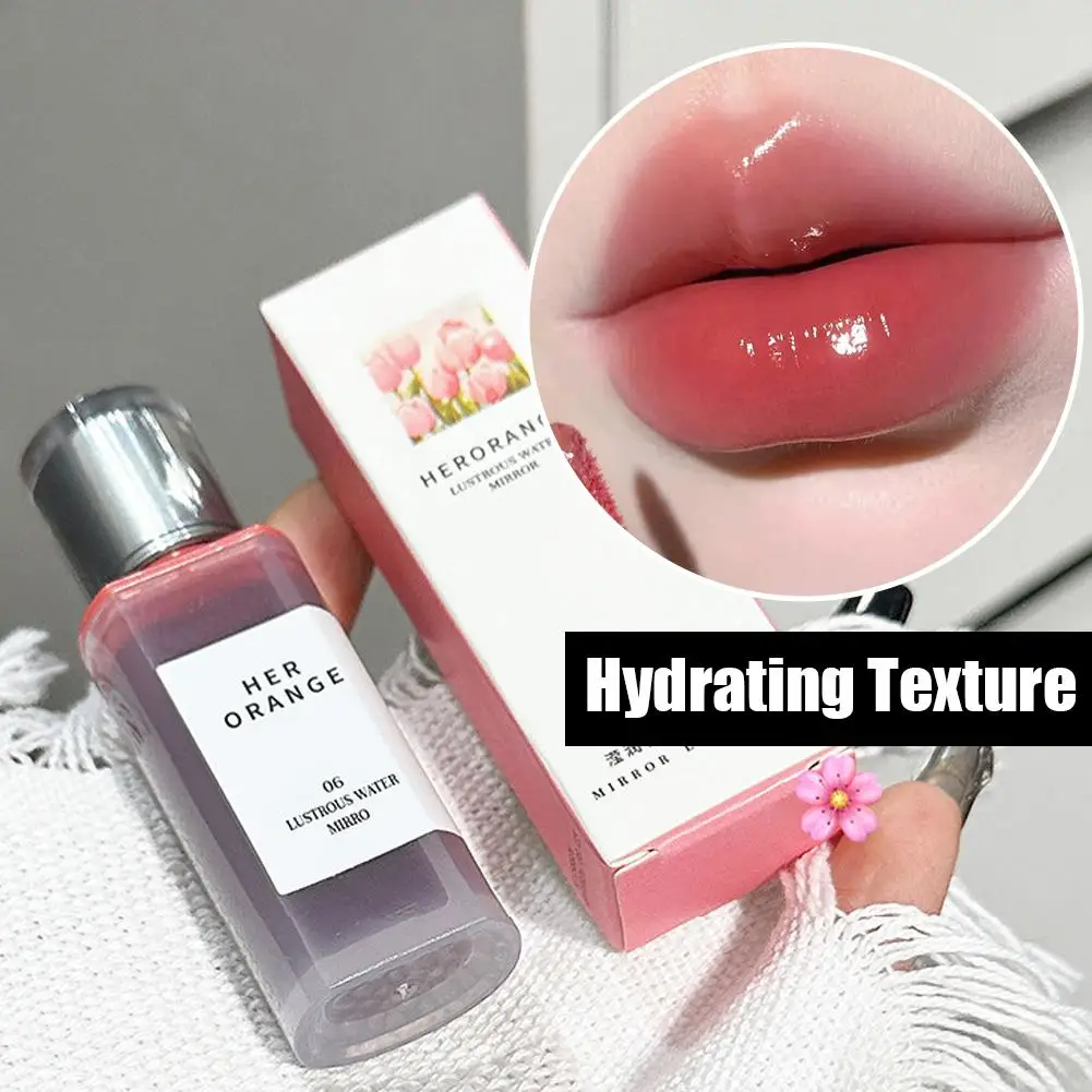 Watery Light Clear Lip Glaze Lasting Hydration Lip Gloss Glassy Mirror Lipgloss Silky Moisturizing Non Fading Liquid Lipstick