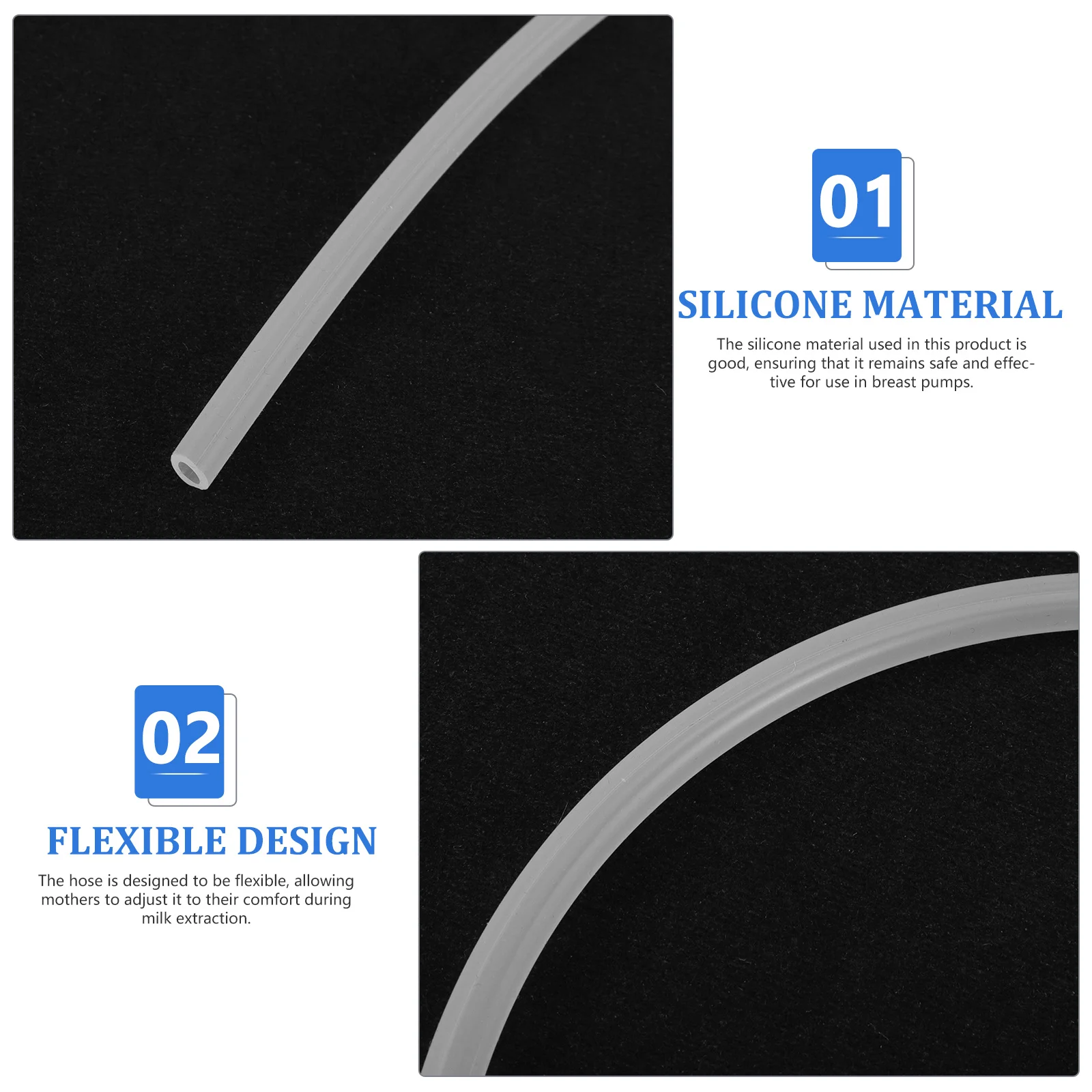 خرطوم مضخة الثدي البديل من السيليكون، أنابيب مرنة متينة متوافقة مع ملحقات مضخات الثدي اليدوية الكهربائية #5