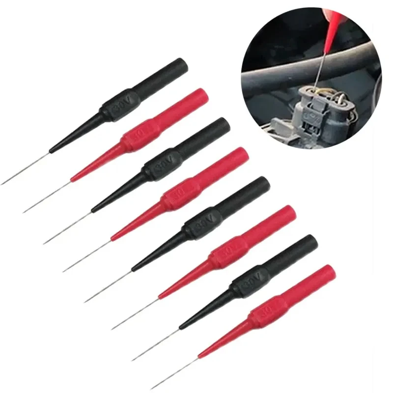 30V Car Tip Probes Diagnostic Tools Auto Multimeter Test Leads Extention Back Piercing Needle Tip Probes Mechanical Tools