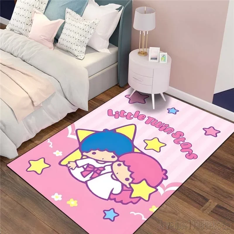 Sanrio Little Twin Stars Print Large Size Carpet for Living Room Bedroom Kid's Room Home Decor Area Rug Non-slip Mat Sofa Mat