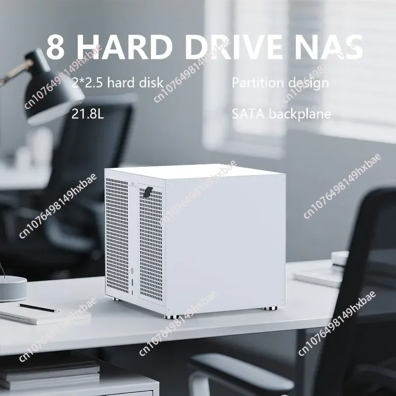 8-Bay NAS Tower Case Sagittarius with Backplane,MATX,ATX Power Supply,Optimized for Synology UNRAID ,Full-Height PCIe Expansion