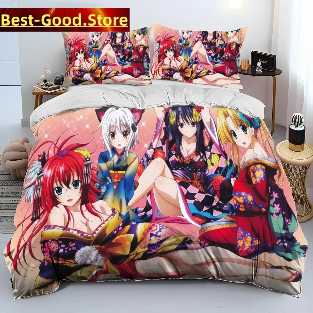 

Sexy Girl High School DxD Anime Comforter Bedding Set,Duvet Cover Bed Set Quilt Cover Pillowcase,king Queen Size Bedding Set Kid