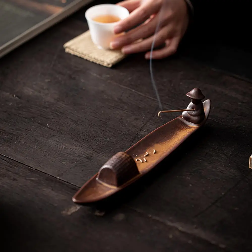

Incense Stick Holder Sandalwood Reflux Ceramic Incense Dispenser Creative Decorative Desk Ornaments Desktop Home Decorations