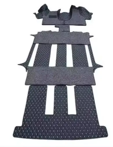 Top quality Rugs, Custom full set car floor mats for Volkswagen Multivan T5 2014-2002 6 7 seats waterproof double layers carpets