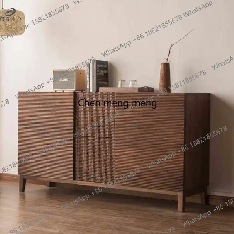 

Italian minimalist side cabinet wine cabinet solid wood entrance living room locker