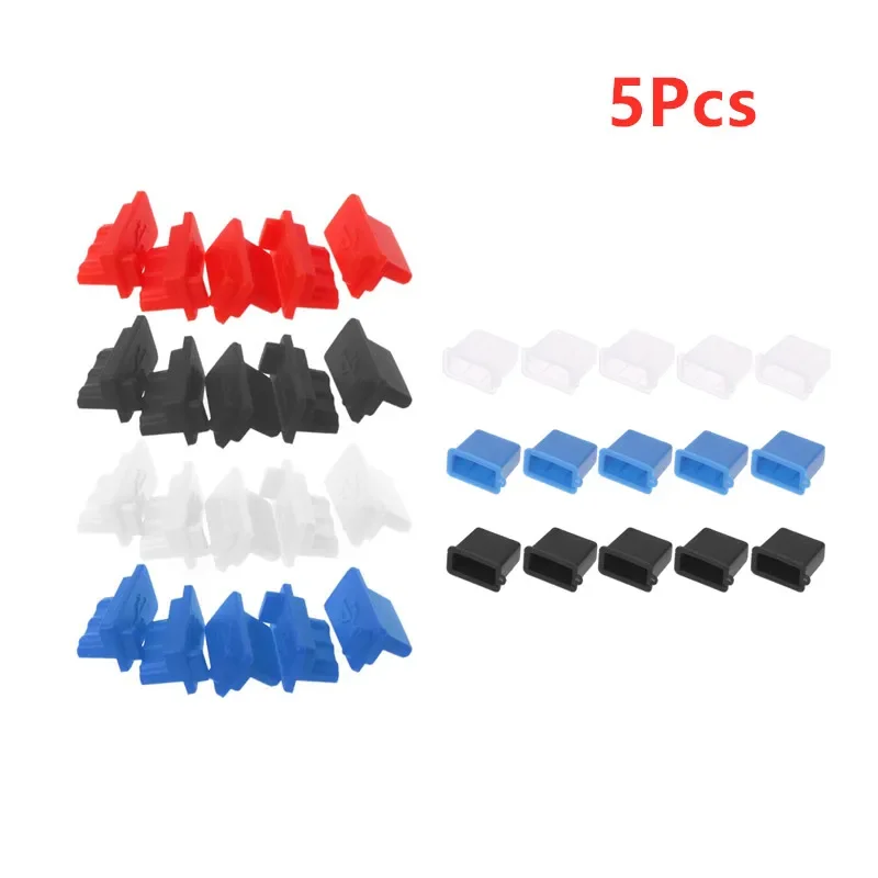 5Pcs USB Type A Male / USB Female Plug Stopper Cover USB Charging Port Protector Male / Female Dust Plug