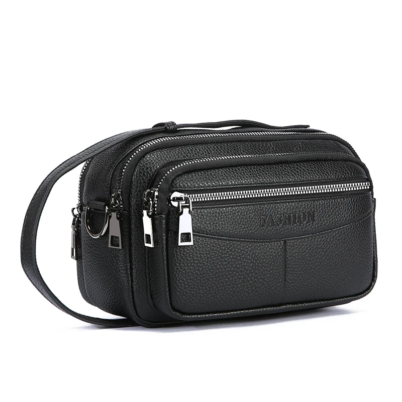 Portable Commuter Wallet Men's Multi-Pocket Large Capacity Clutch Bag handbag Versatile leather Shoulder crossbody bags