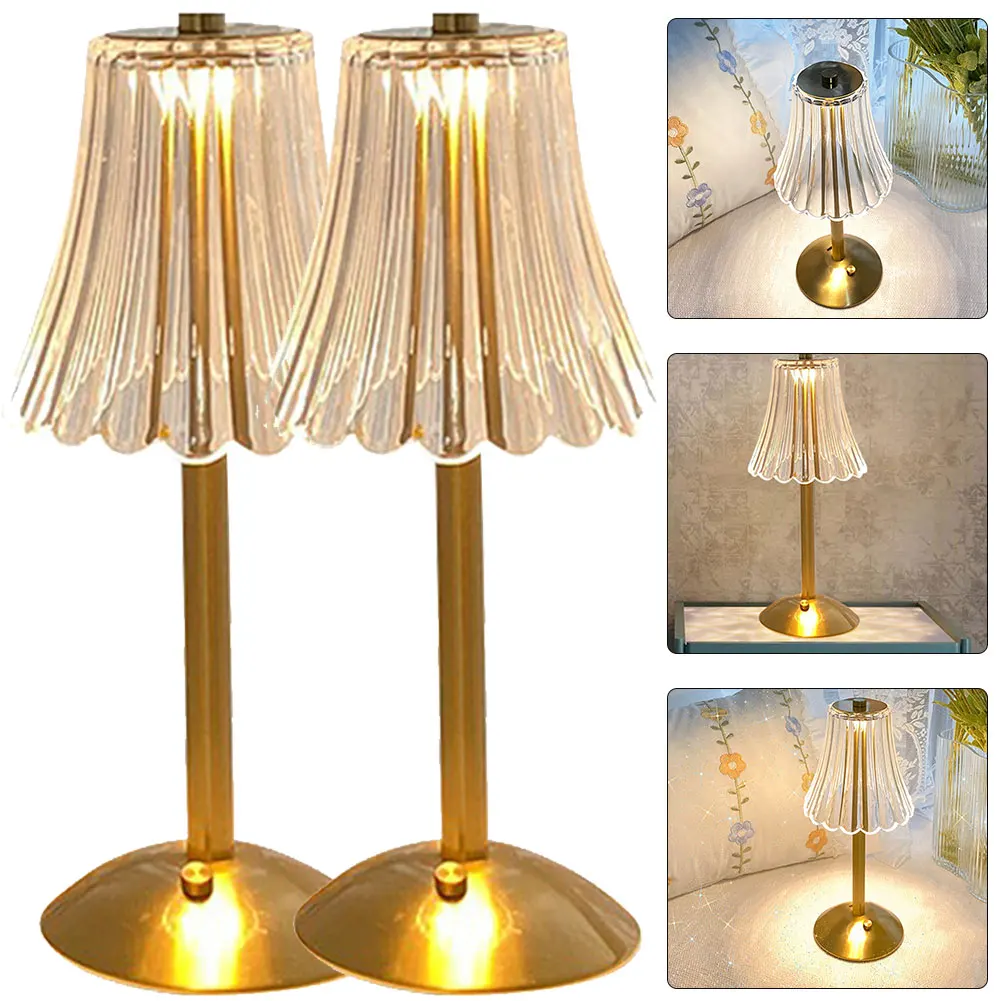 

2Pcs Acrylic Atmosphere Lamp Rechargeable Touch Control Cordless for Home Accessories