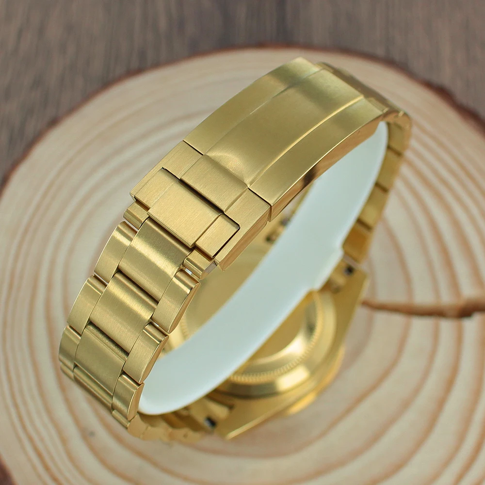 NH35 Gold 40mm Diver Watch Case watch accessories Sapphire for Seiko NH35 NH36 8215 2824 sub Case Oyster Bracelet Slide Buckle