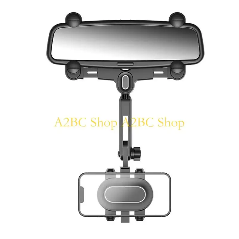 

A2BC Large Rearview Glass Phone Holder for Car 360 Rotatable and Retractable,Four Corners Fixed AntiShake Phone Mount