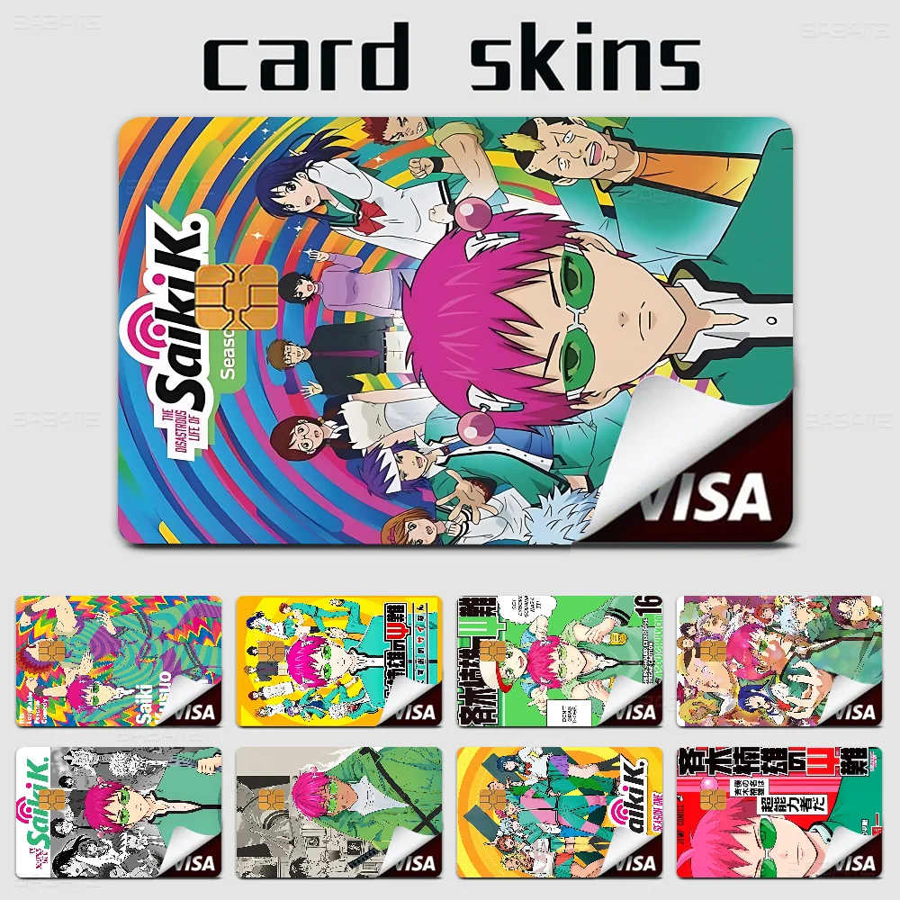 Saiki K Game Anime Sticker Film Skin Cover Case For Small Large No Chip Debit Credit Card Front Side