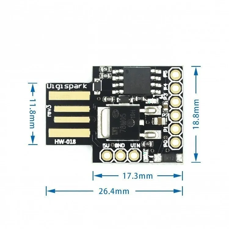 Placa de desarrollo Digispark kickstarter, 1 piezas, módulo ATTINY85 para arduino usb