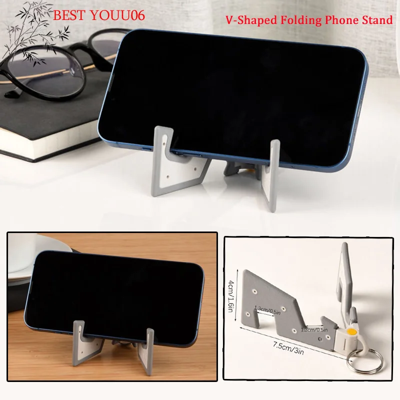 

(YOUU06)V-Shaped Folding Phone Stand Holder Portable Light Thin Mount Stable Table Stand For Phone Pocket Universal Phone Holder
