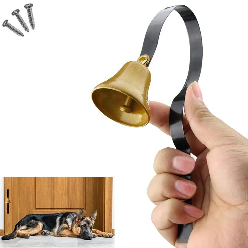 Traditional Retro Door Bell Metal Pet Dog Bell Creative Training Doorbell Vintage Doorbell Wall-Mounted Home Shop Decor