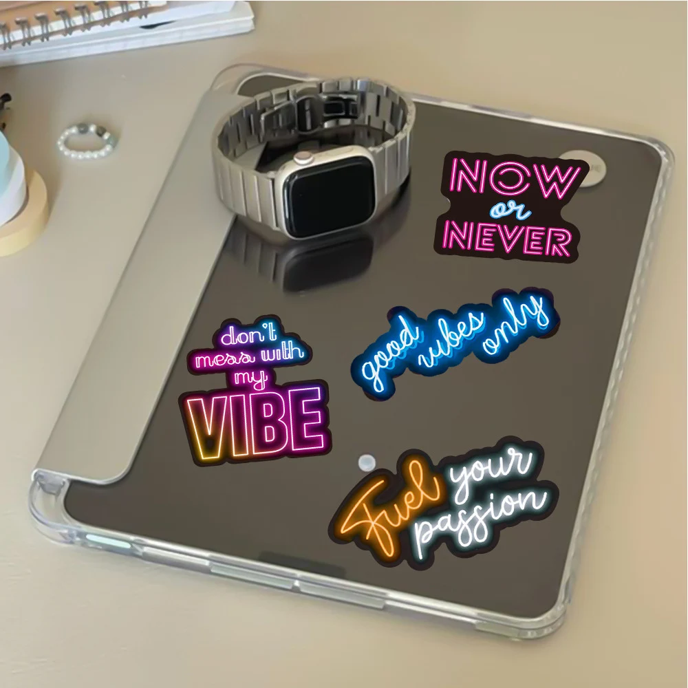 10/30/50PCS Cool Neon Motivational Phrases Stickers Inspirational Life Quotes DIY Scrapbooking Laptop Room Toy Decal Sticker