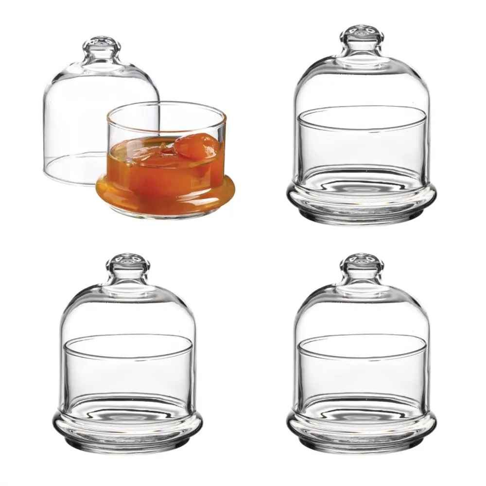 4 Pcs Plate Glass Lid Bowl Kitchen Storage Organizer Sugar and Coffee Sugar Bowl Honey Glass Bowl Jar Fruit Cup Home Decoration