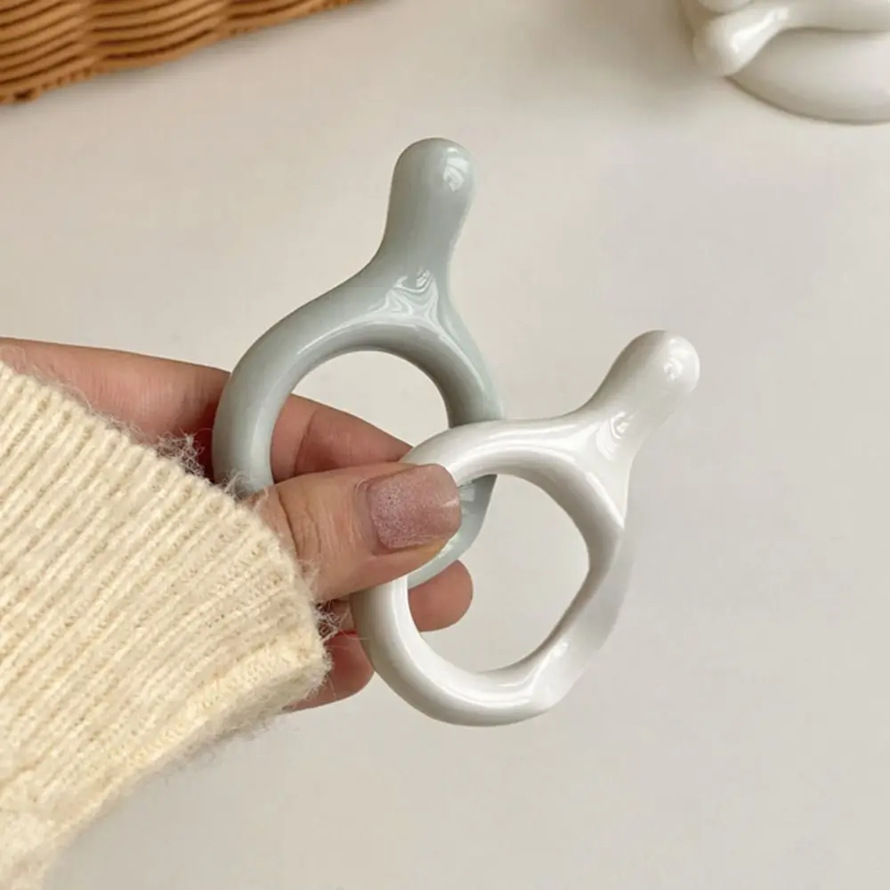 6pcs Simple Ceramic Chopsticks Rack Home Ornament Multi-functional Chopstick Holders Chopstick Egg Stand Dining Table Decoration