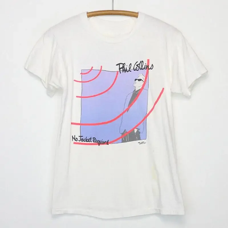 Vintage 1985 Phil Collins No Jacket Required T Shirt White