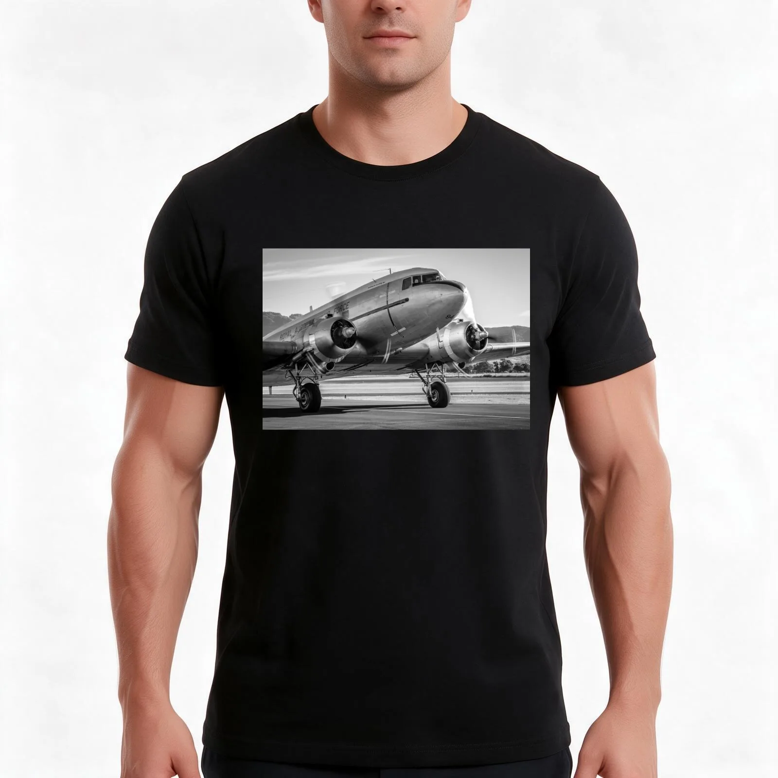 Vintage Plane - DC3 - Dakota - Retro Aeroplane Airplane T-Shirt, Summer Casual Cotton Tee, Oversized Streetwear Tops