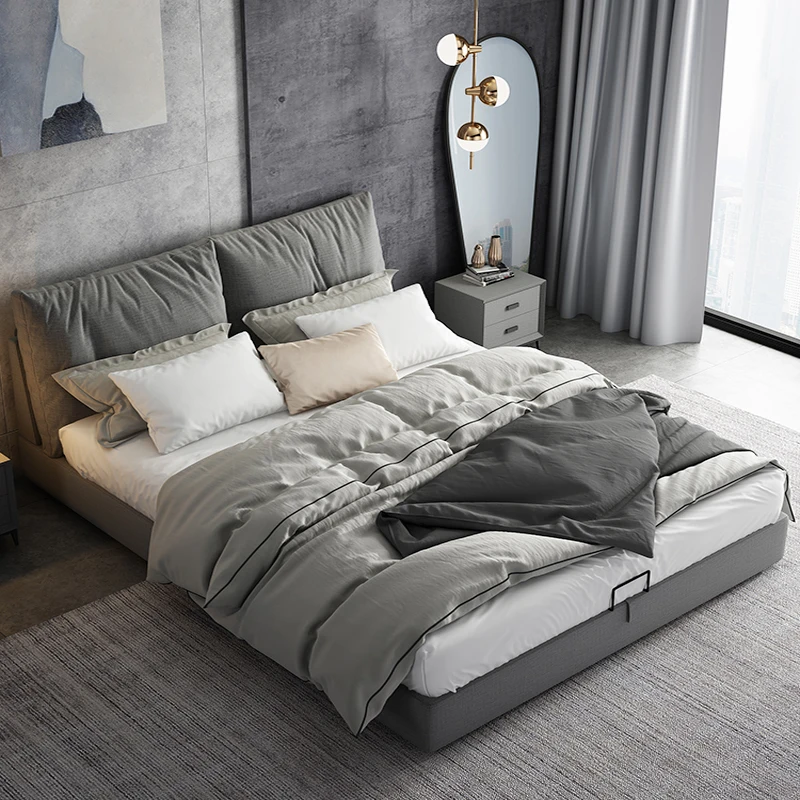 

Cheap European Bed Frame Minimalist Reading Design Confortable Bed Reading Modern Fashionable Cama De Casal Bedroom Furniture