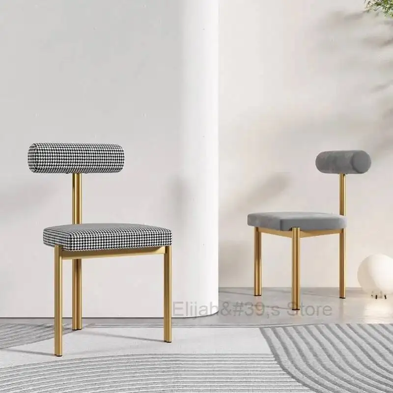 Designer Modern Dining Chairs Golden Metal Legs Minimalist Salon Wedding Vanity Makeup Chair Terrace Comedor Nordic Furniture