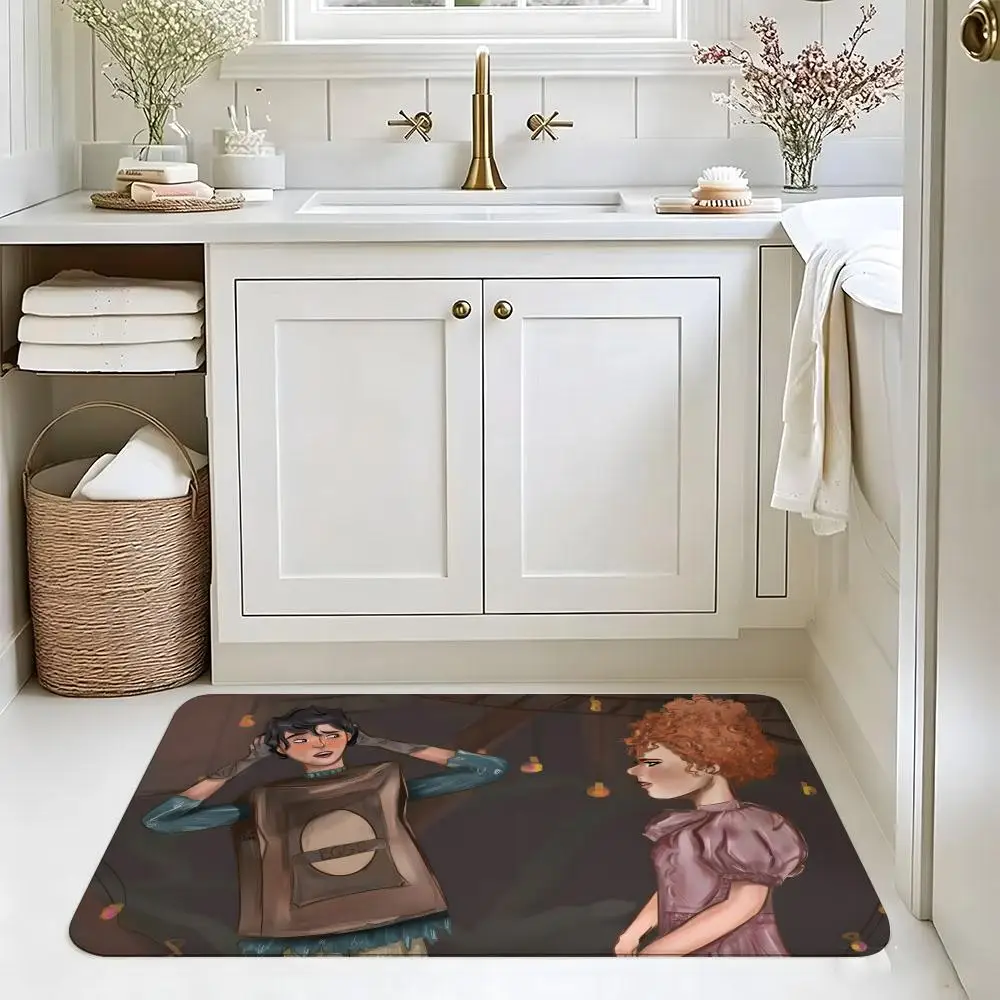 Animation character T-TheS Boxtrolls Floor Mat Absorbent Floor Mat Non-Slip Entrance Rug for Bathrooms Restrooms and Toilets