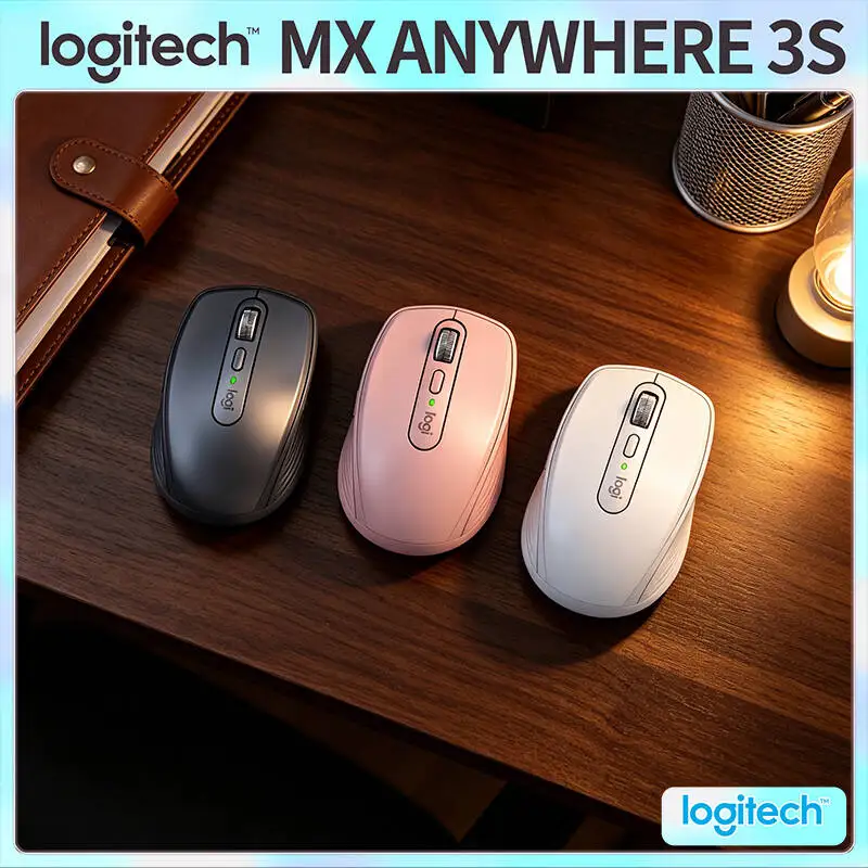 Logitech MX Anywhere 3S Wireless Mouse - 8000 DPI Glass Tracking, MagSpeed Wheel, Silent Buttons, Office Use