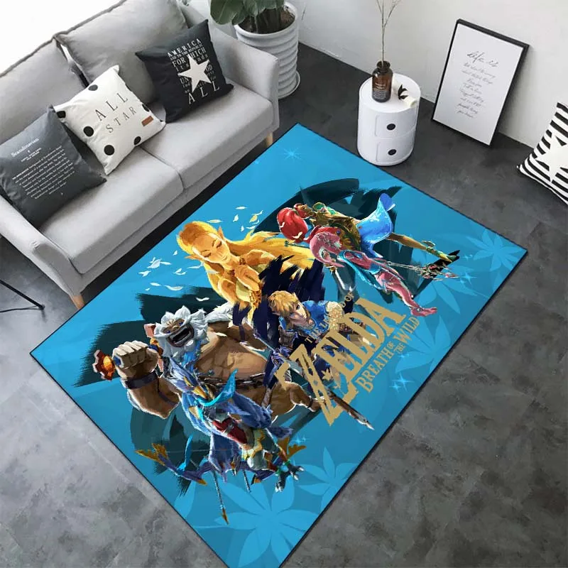 Legend of 2-Zelda Printed Floor Mat Carpet 15 Sizes Living Room Bedroom Bedside Window Sill Bathroom Floor rugs Home Decoration