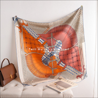 Masan & Masan Luxury Designer Silk Scarf Rolling Edge Herm Scarfs Manual Shawls 100 % Natural Square Bandannas 90CM*90CM